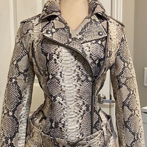 *Rare*  BNWT Snake/python print leather jacket-BR